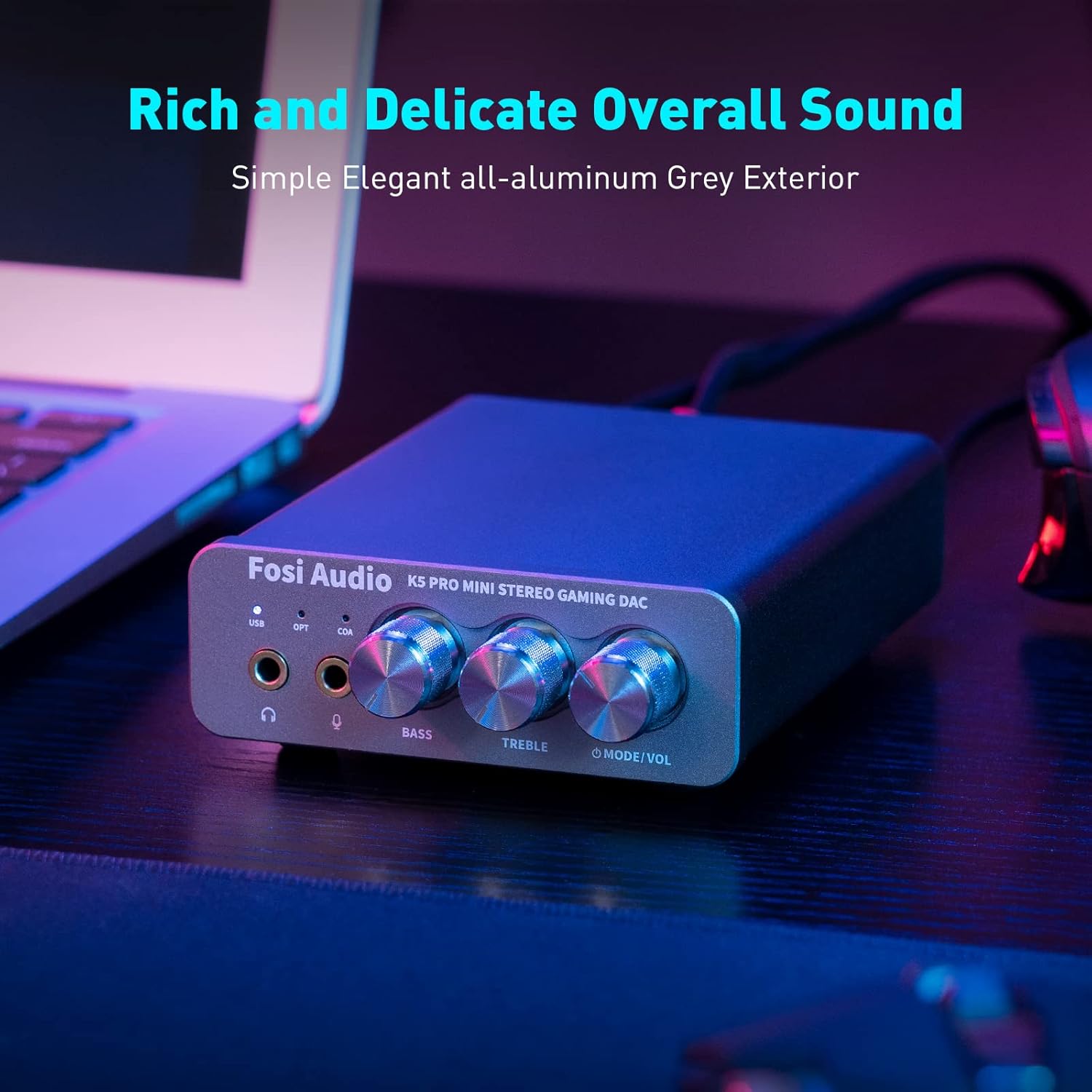 Fosi Audio K5 Pro DAC Amp Headphone Amplifier USB-C Optical