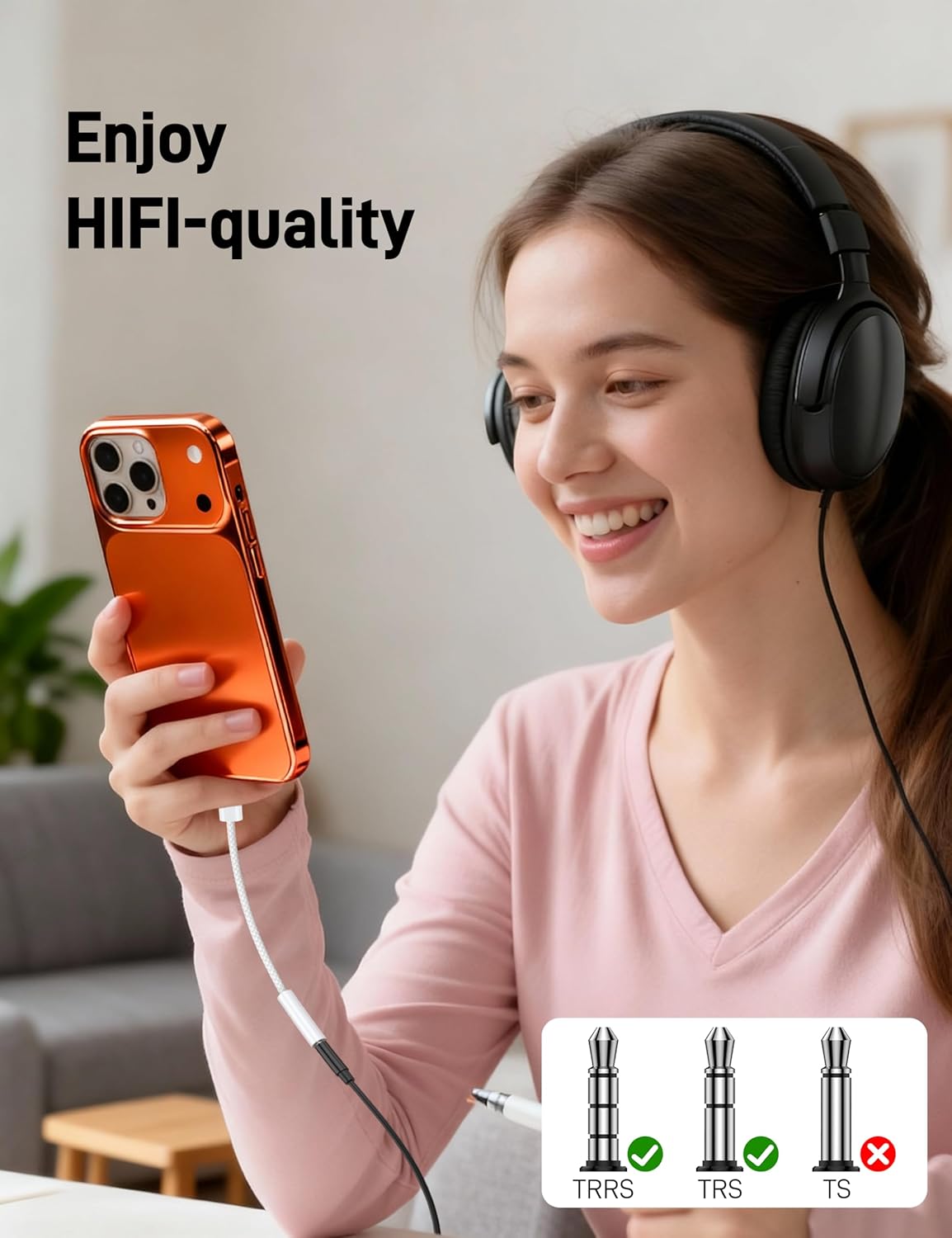 USB C to 3.5mm Headphone Adapter iPhone 17 Pro Max Samsung S25 Pixel 70C