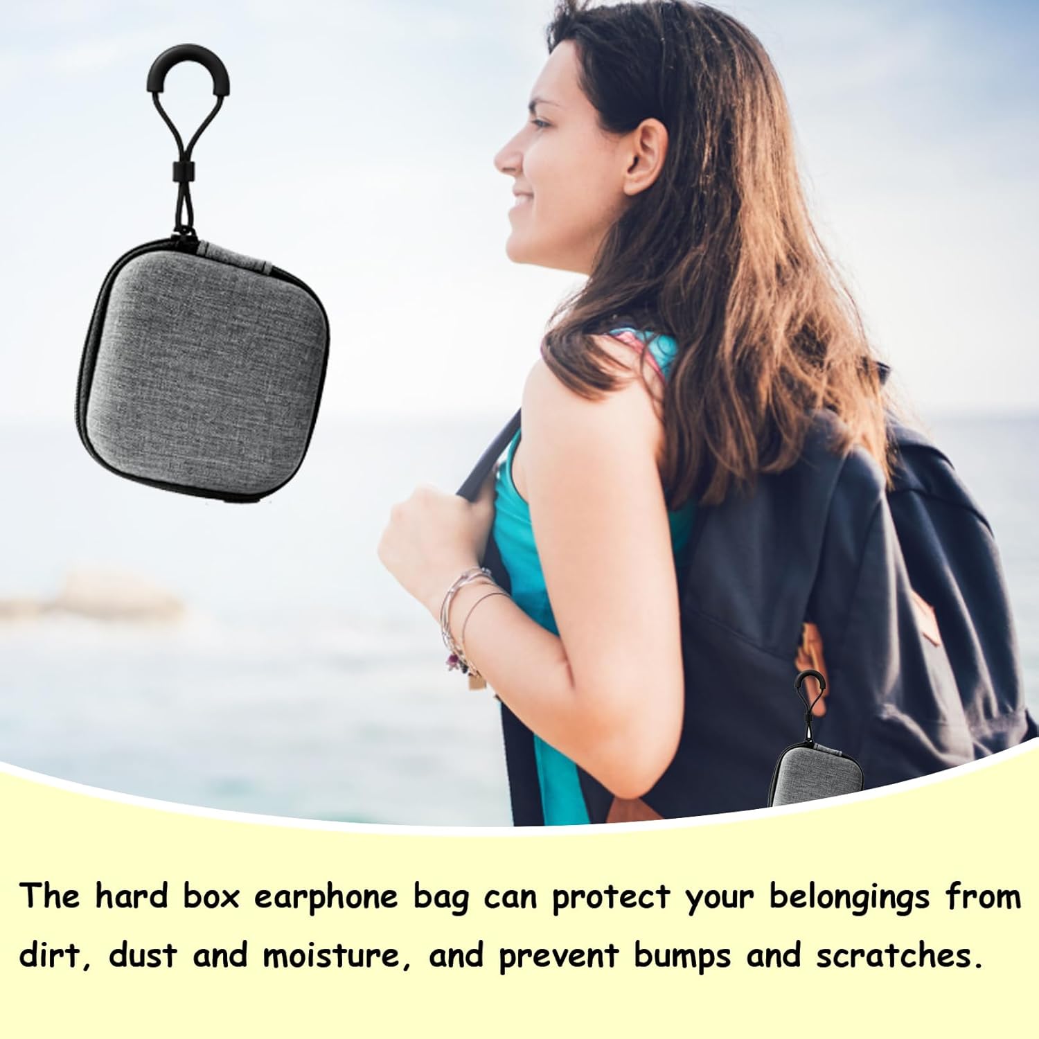 EVA Headphone Storage Case Portable Shockproof Zip Carrying Pouch