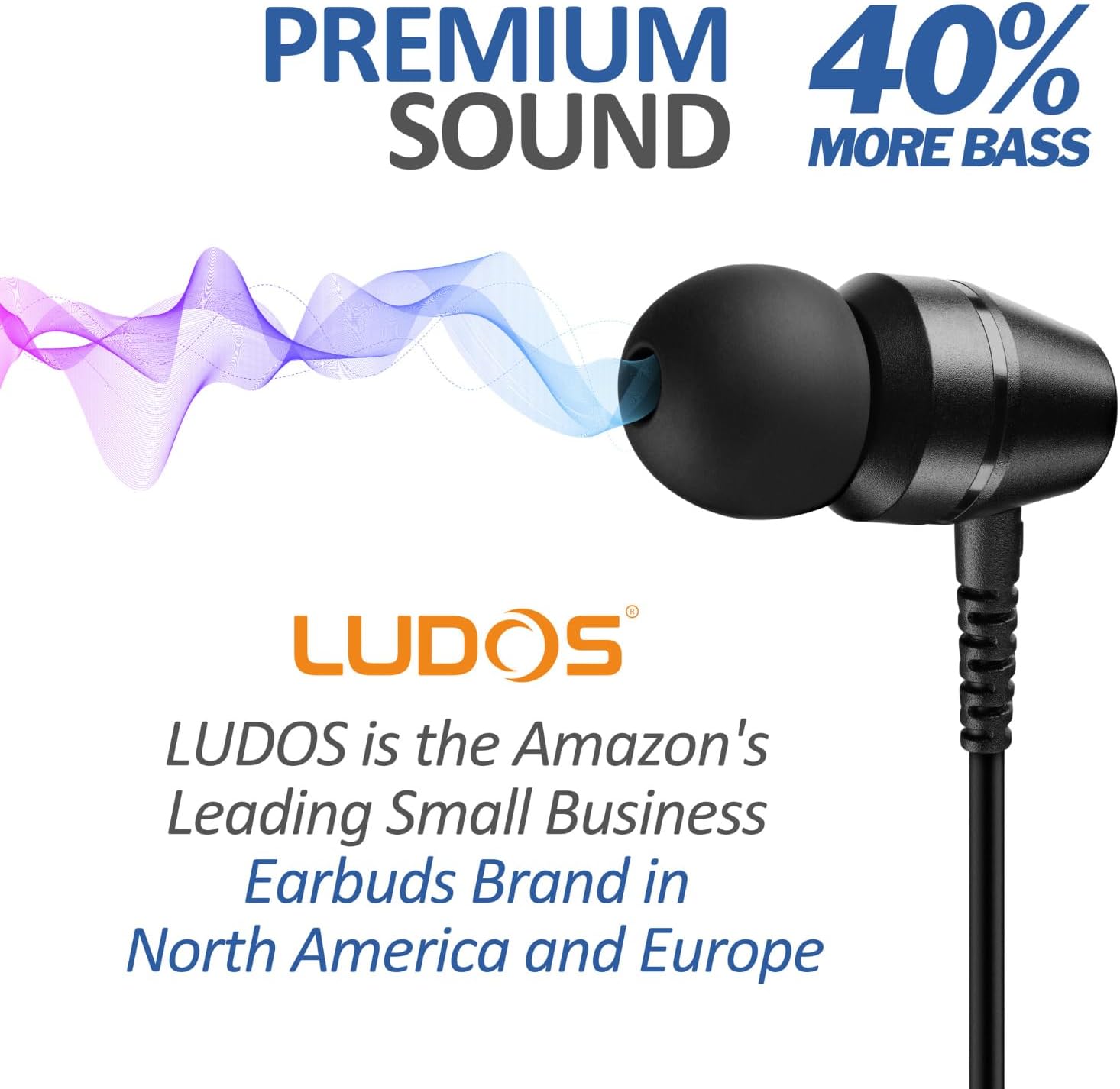Ludos OMNITONE Wired Earbuds with Mic | Noise Isolating 3.5mm Jack, 5Y