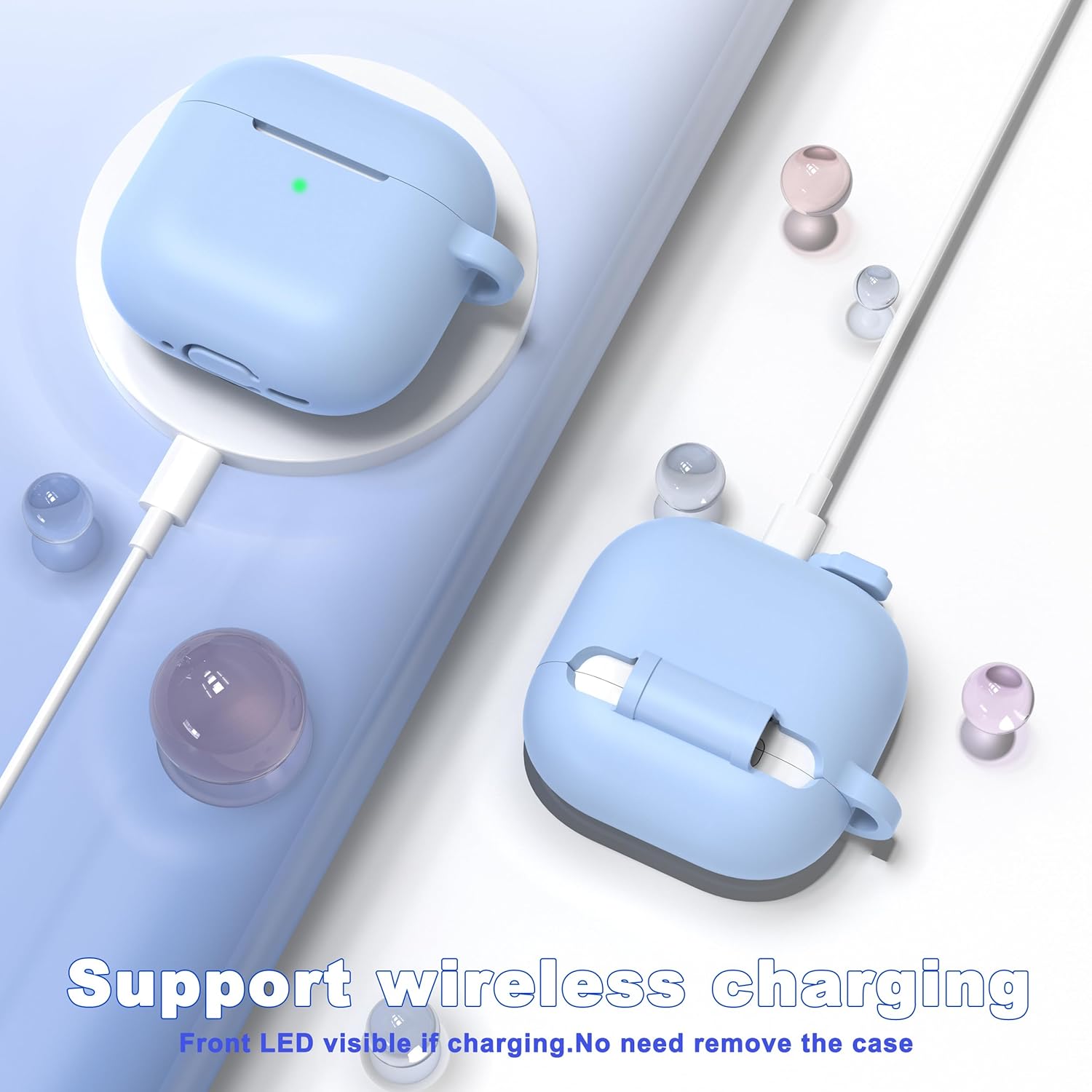 AirPods 4 Military Grade Silicone Case with Keychain & Cleaning Kit