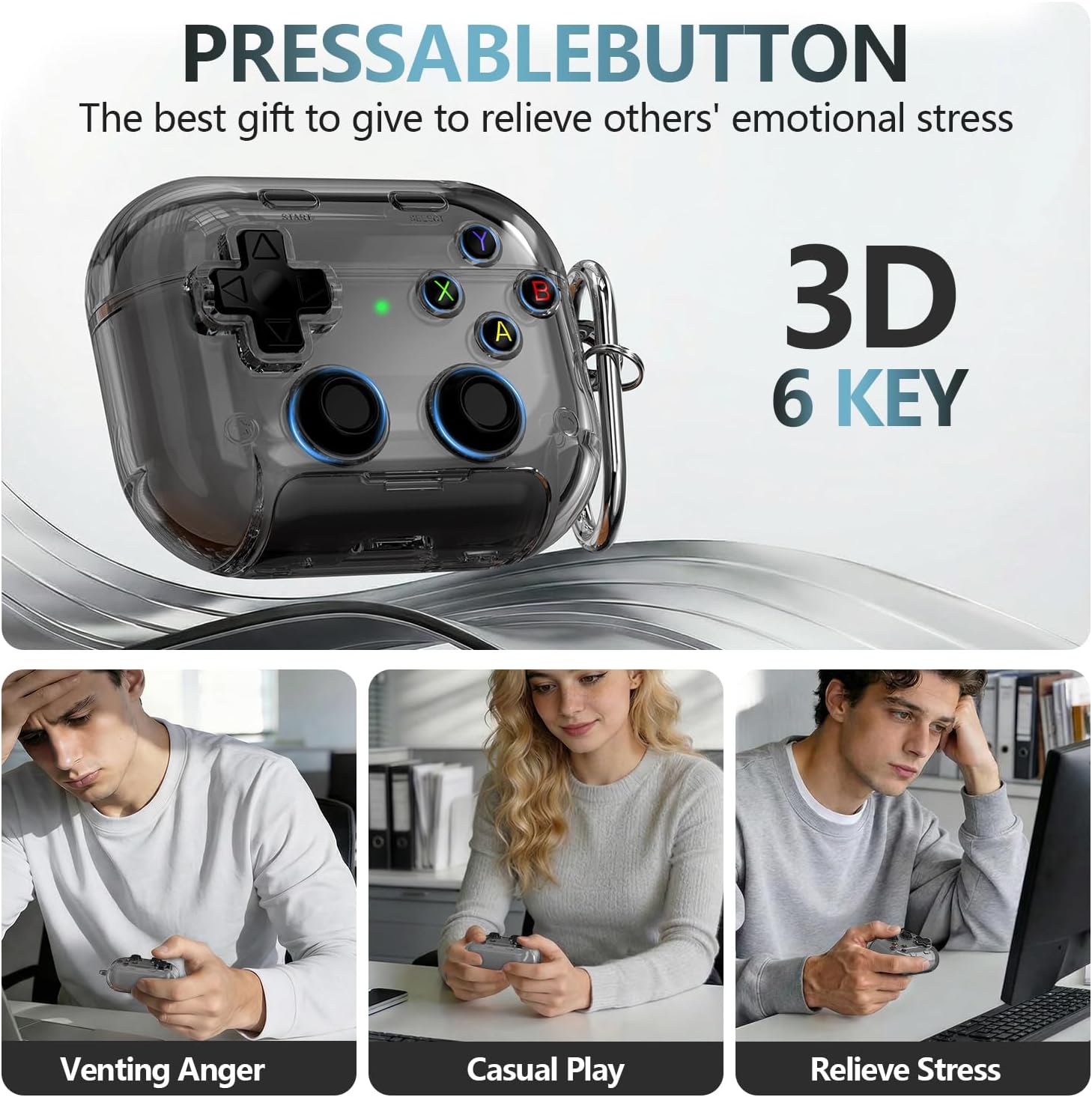 Hard AirPods Pro 3 Case Clear Gaming Cover Lock Fidget Stand Kit