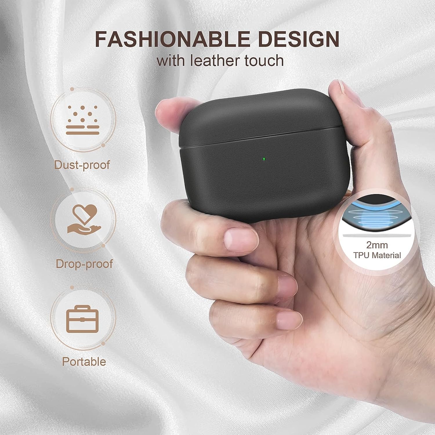 TPU AirPods Pro 3 Case with Hand Strap Textured Protective Cover