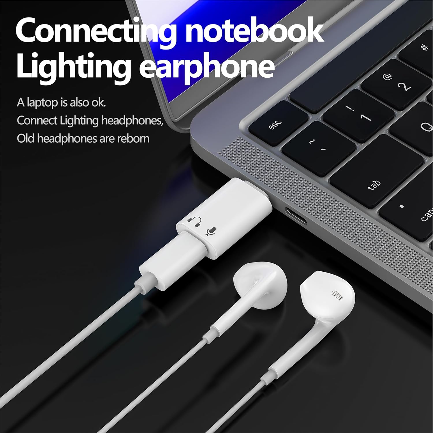 USB-C to Lightning Headphone Adapter for iPhone 17/16, Audio Dongle