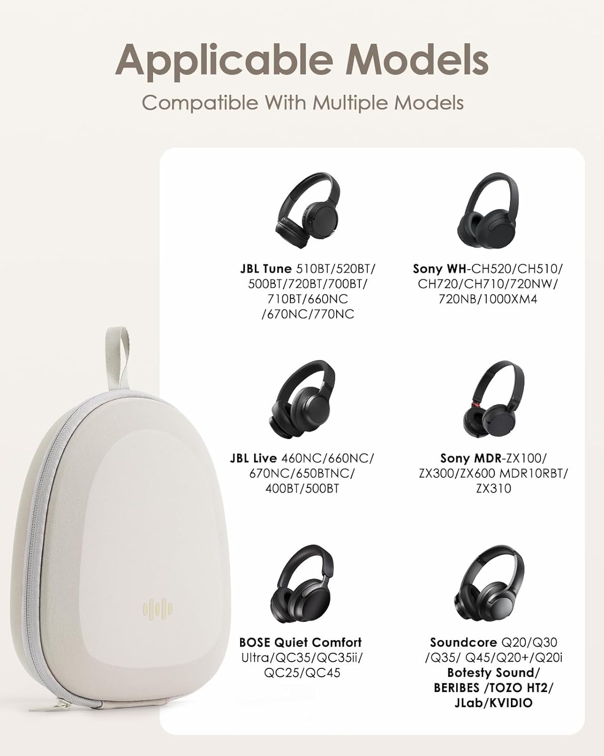 Slim Hard Shell Headphone Case for Sony JBL Bose & Wireless Headphones