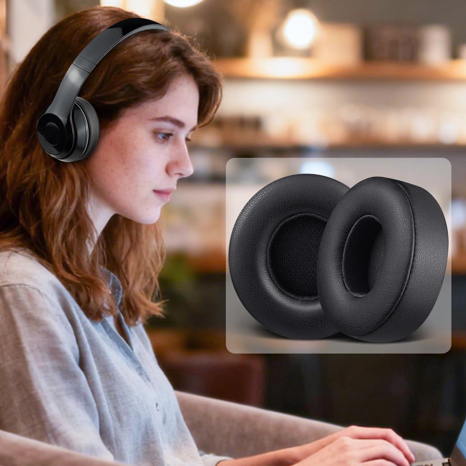 SoloWIT Earpads for Beats Solo 3/Solo 2 On-Ear Headphones Black