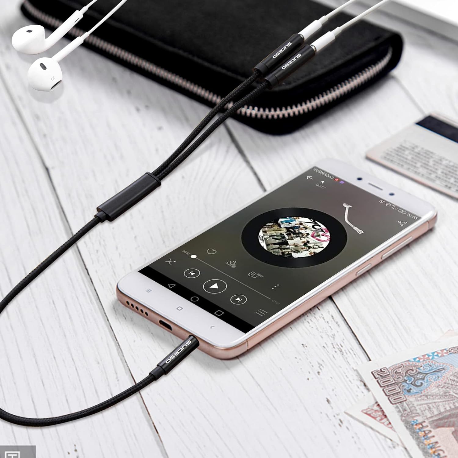 Premium 3.5mm Headphone Splitter Adapter, Dual Audio Jack Y Cable