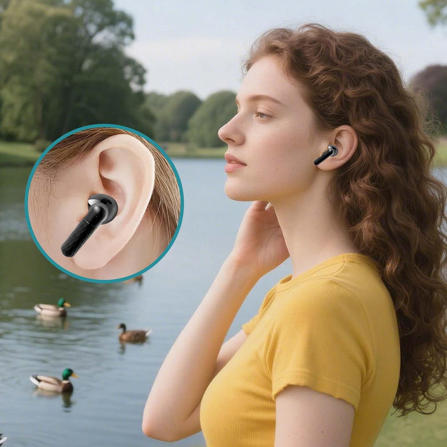 Wireless Bluetooth 5.3 Earbuds USB-C, Touch Control, HiFi Stereo, Deep Bass, CVC Noise Cancelling (Water-Resistant)