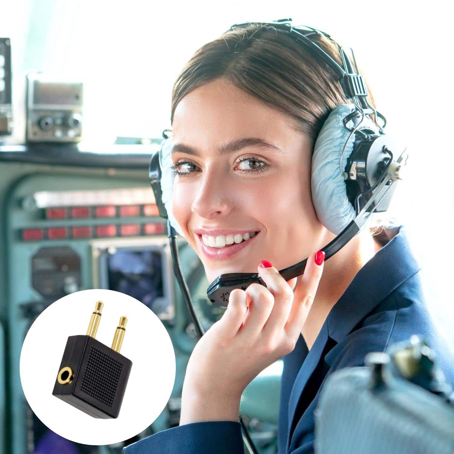 IRYNA 3 Pack Airline Headphone Adapter Gold Plated 3.5mm Stereo Jack
