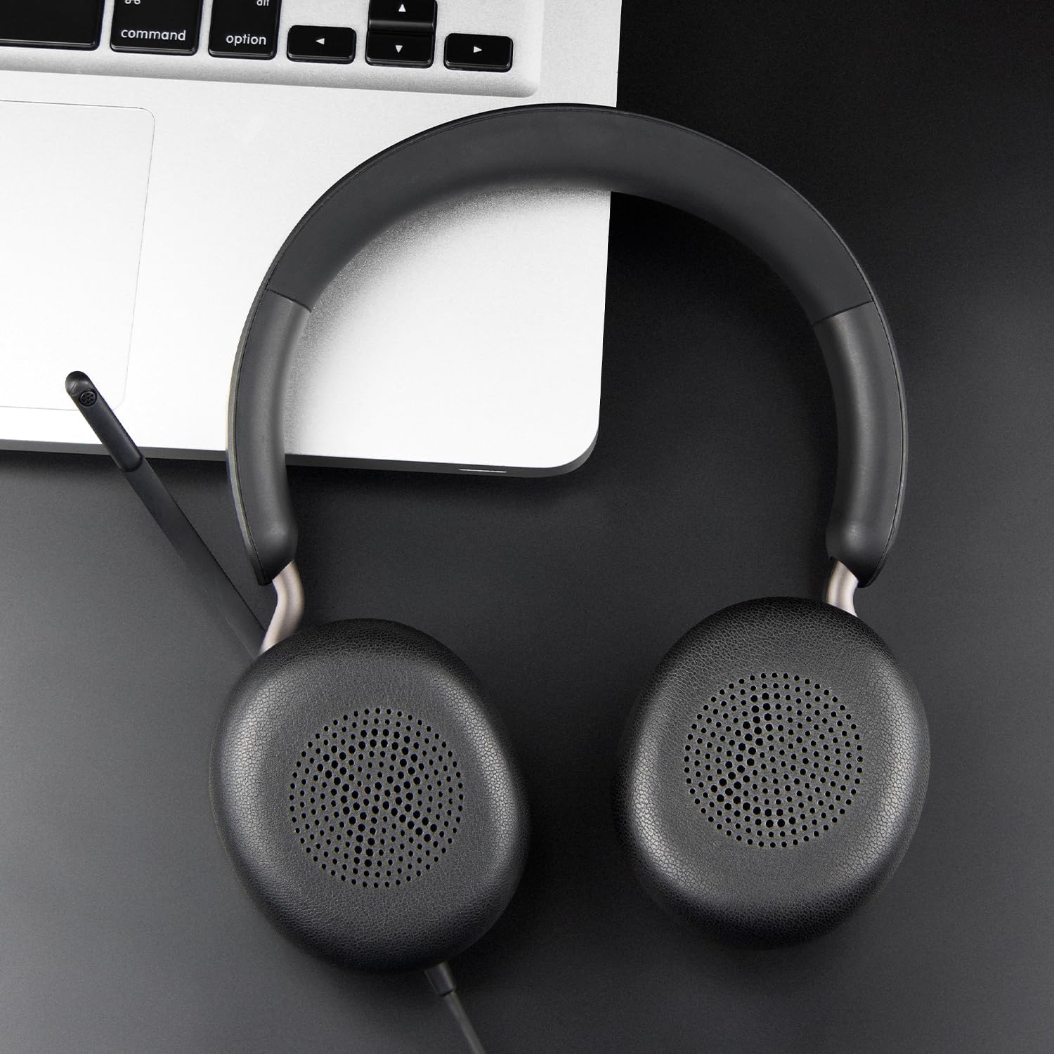 SOULWIT Earpads for Jabra Evolve2 65/40 Elite 45h Headsets Black