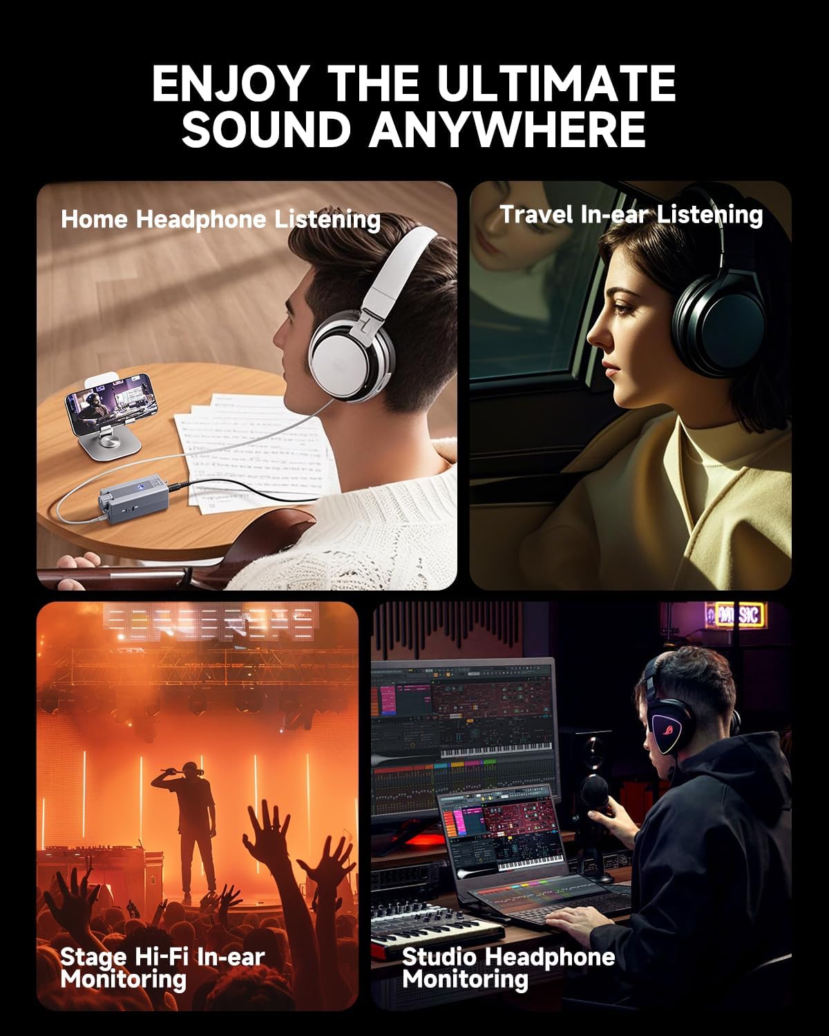 Donner EM1 Rechargeable In-Ear Monitor Headphone Amplifier