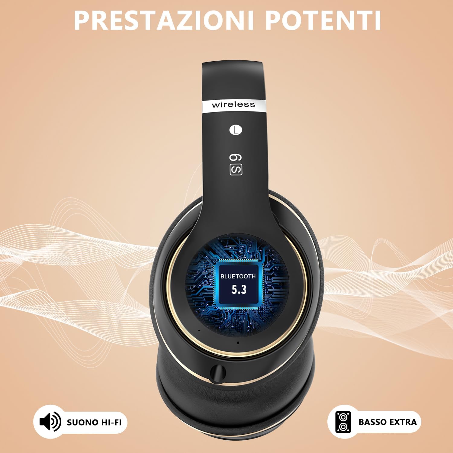Rebocico Bluetooth Over-Ear Headphones 65H Playtime Wireless Headset