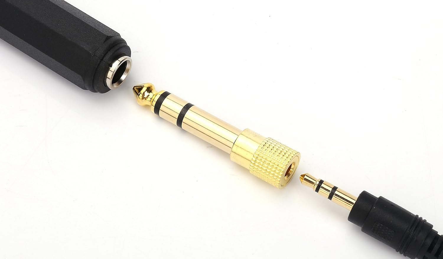 2 Pack 6.35mm to 3.5mm Adapter Gold Plated Stereo Audio Converter