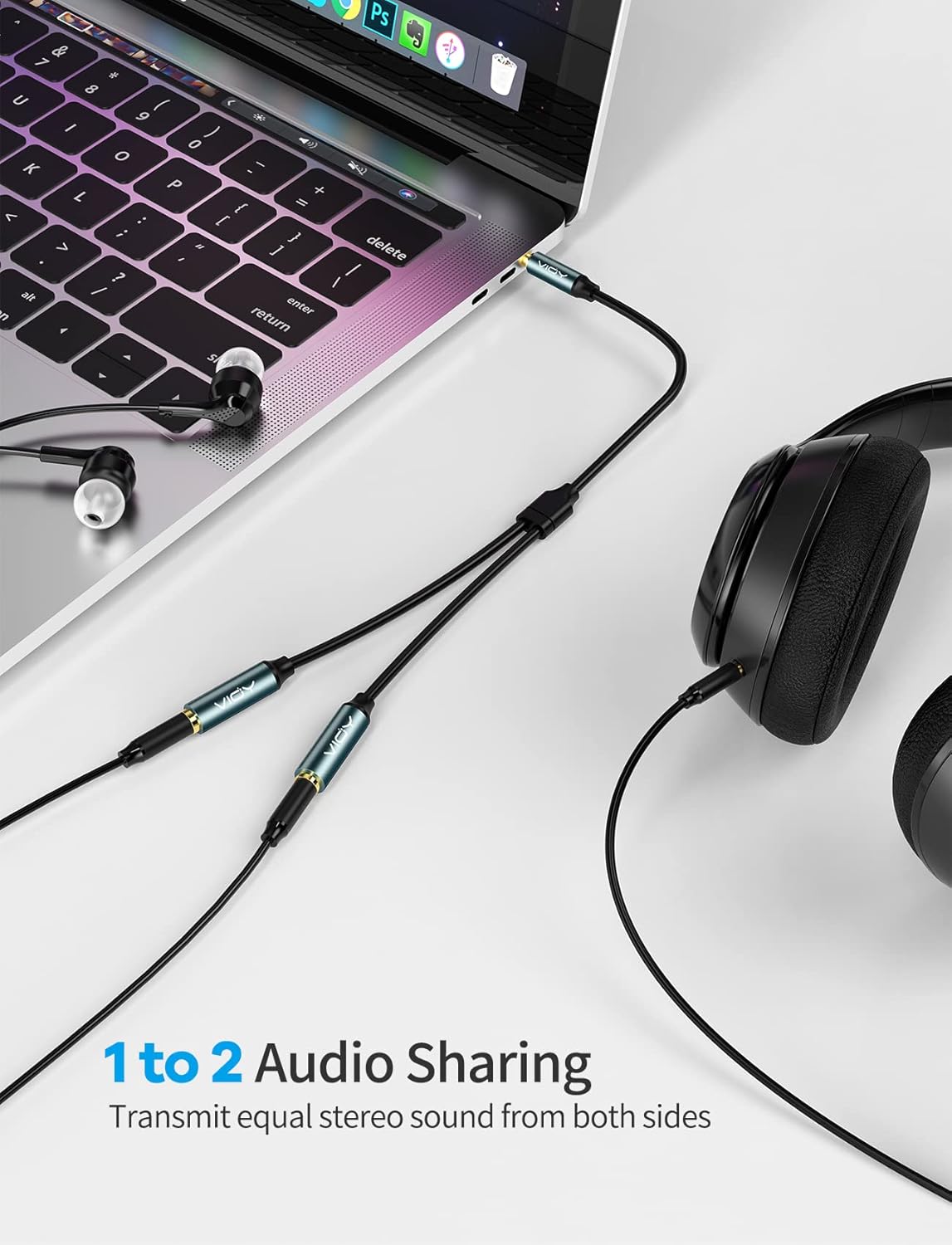 VIOY 10 Pack 3.5mm Headphone Splitter Cable Dual Jack Adapter