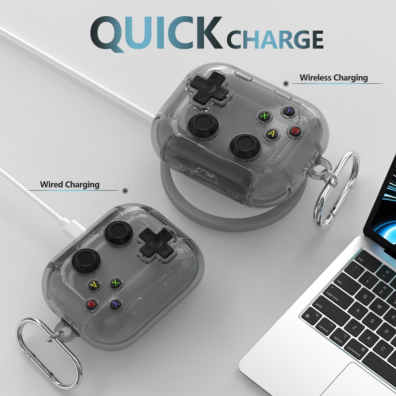Hard AirPods Pro 3 Case Clear Gaming Cover Lock Fidget Stand Kit
