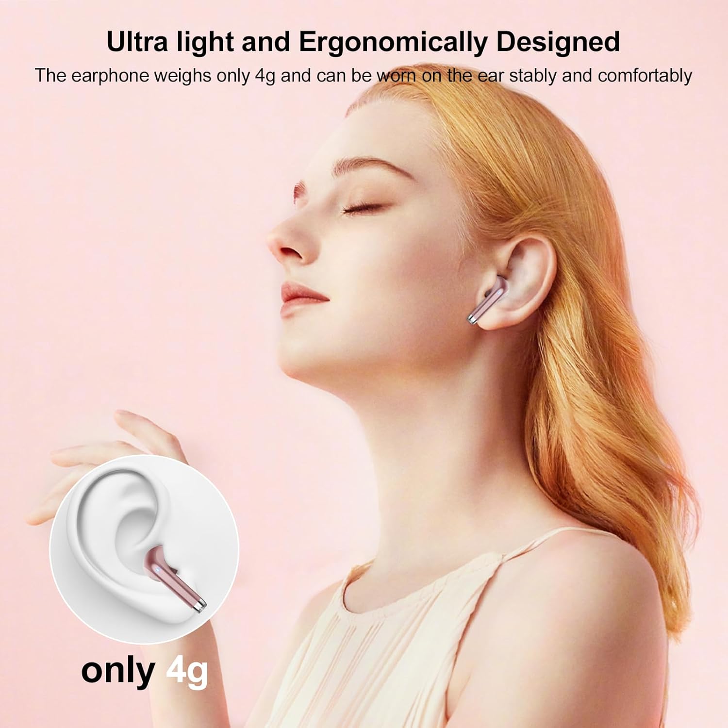 Bluetooth 5.3 Earbuds ENC Noise Canceling HiFi Stereo 40H Playtime