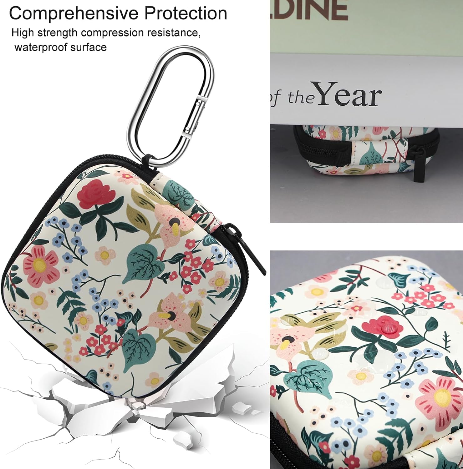 Flower Earbud Case Hard EVA Shockproof Bag for AirPods & Galaxy Buds