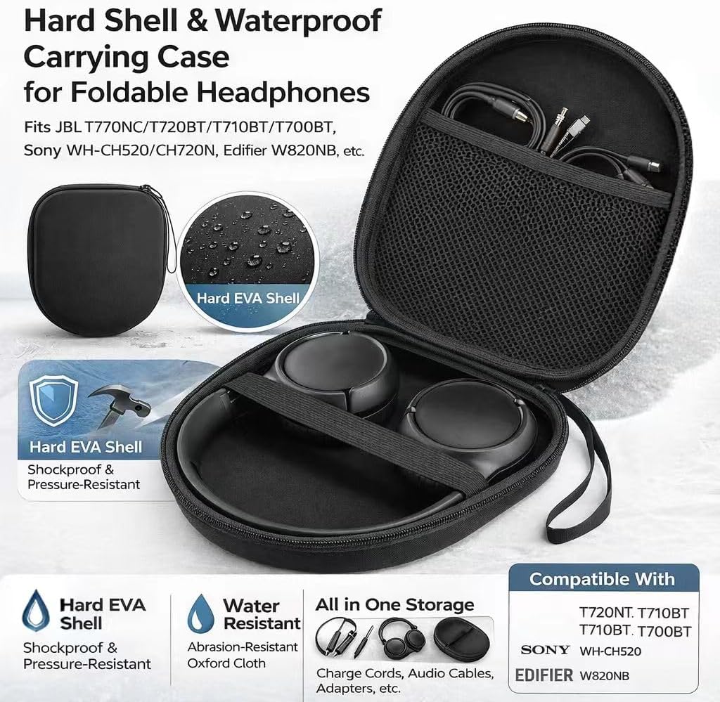 Hard Headphone Case for Sony WH-CH720N/JBL 770NC EVA Travel Bag