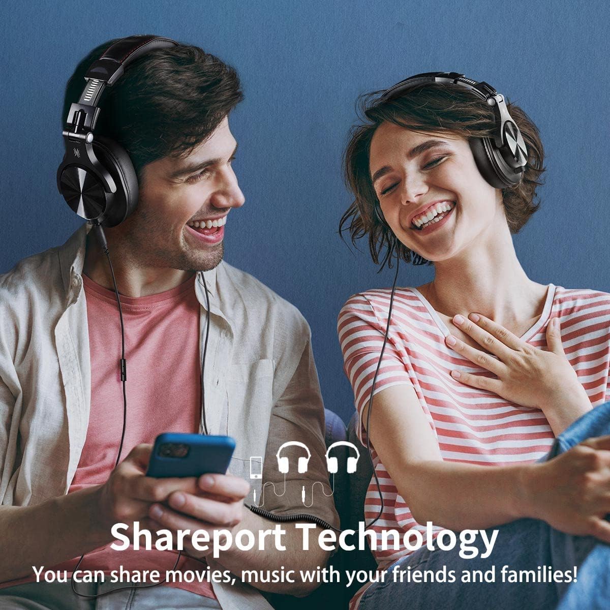 Foldable Studio Monitoring Headphones with HiFi Stereo Audio