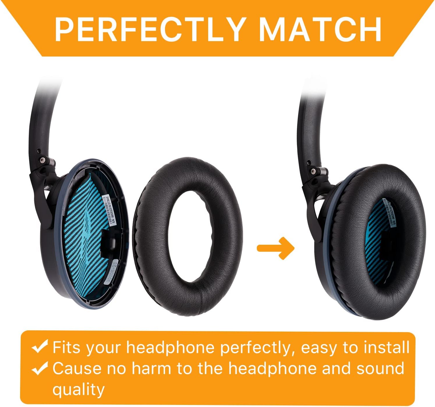 Bose QC35/QC25/QC15 Replacement Earpads for AE2 Headphones Cushions