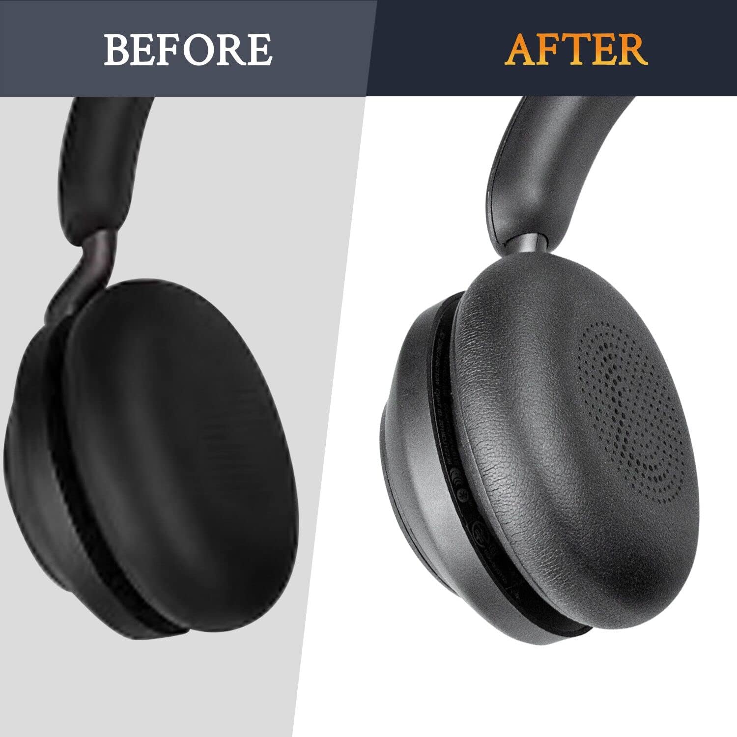 SOULWIT Earpads for Jabra Evolve2 65/40 Elite 45h Headsets Black