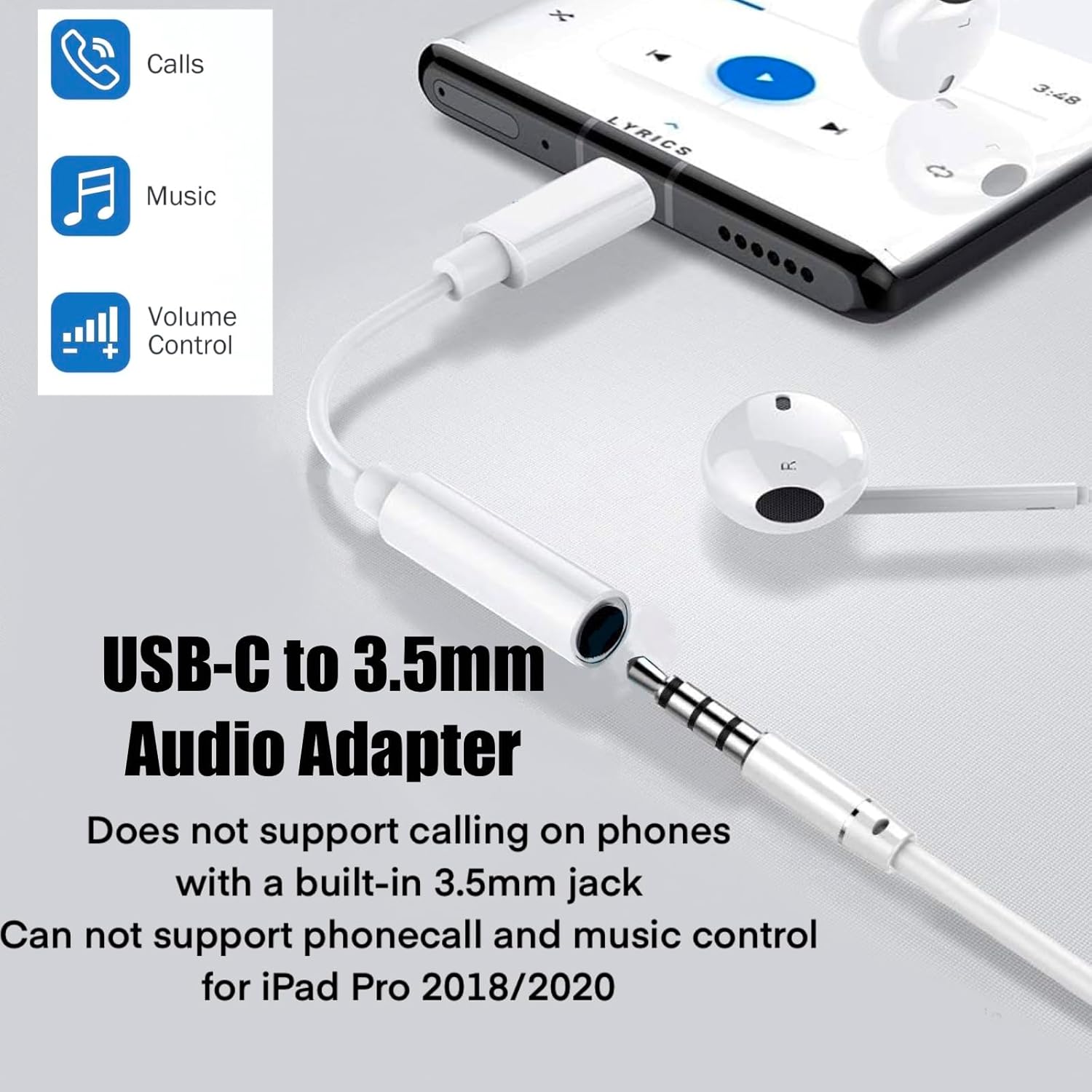 Avigers USB-C to 3.5mm Headphone Adapter, Premium Digital Audio