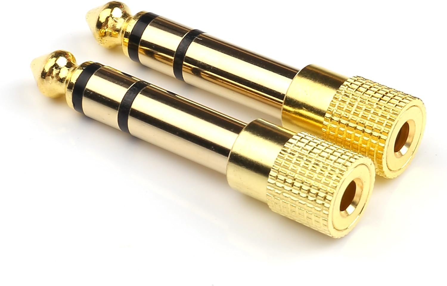 2 Pack 6.35mm to 3.5mm Adapter Gold Plated Stereo Audio Converter