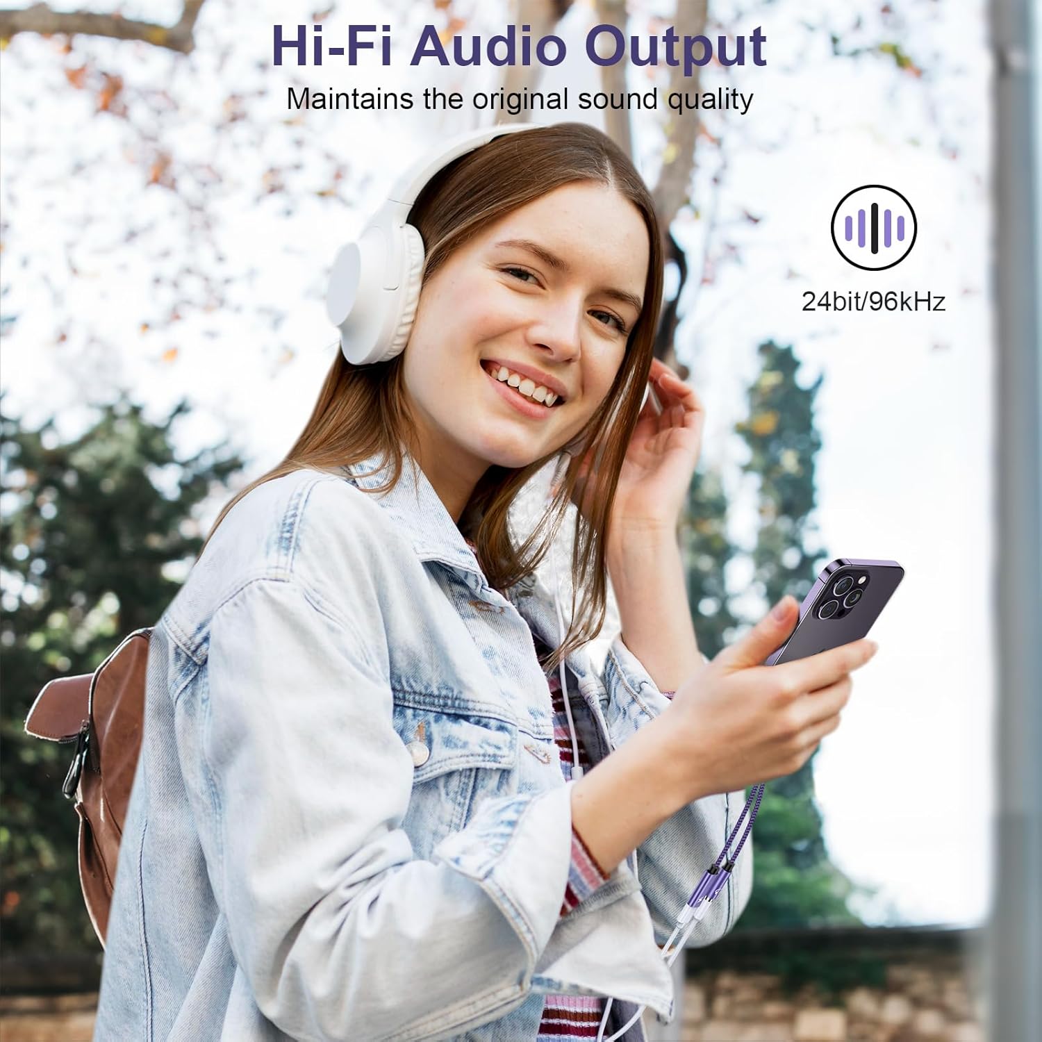 USB-C to 3.5mm Headphone + Charging Adapter 2-in-1 for Samsung iPhone