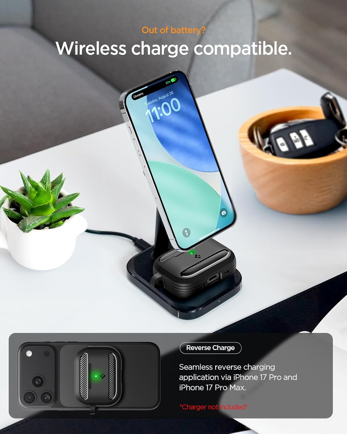 AirPods Pro 3 Case 2025 by Spigen, Rugged Shockproof Cover Black