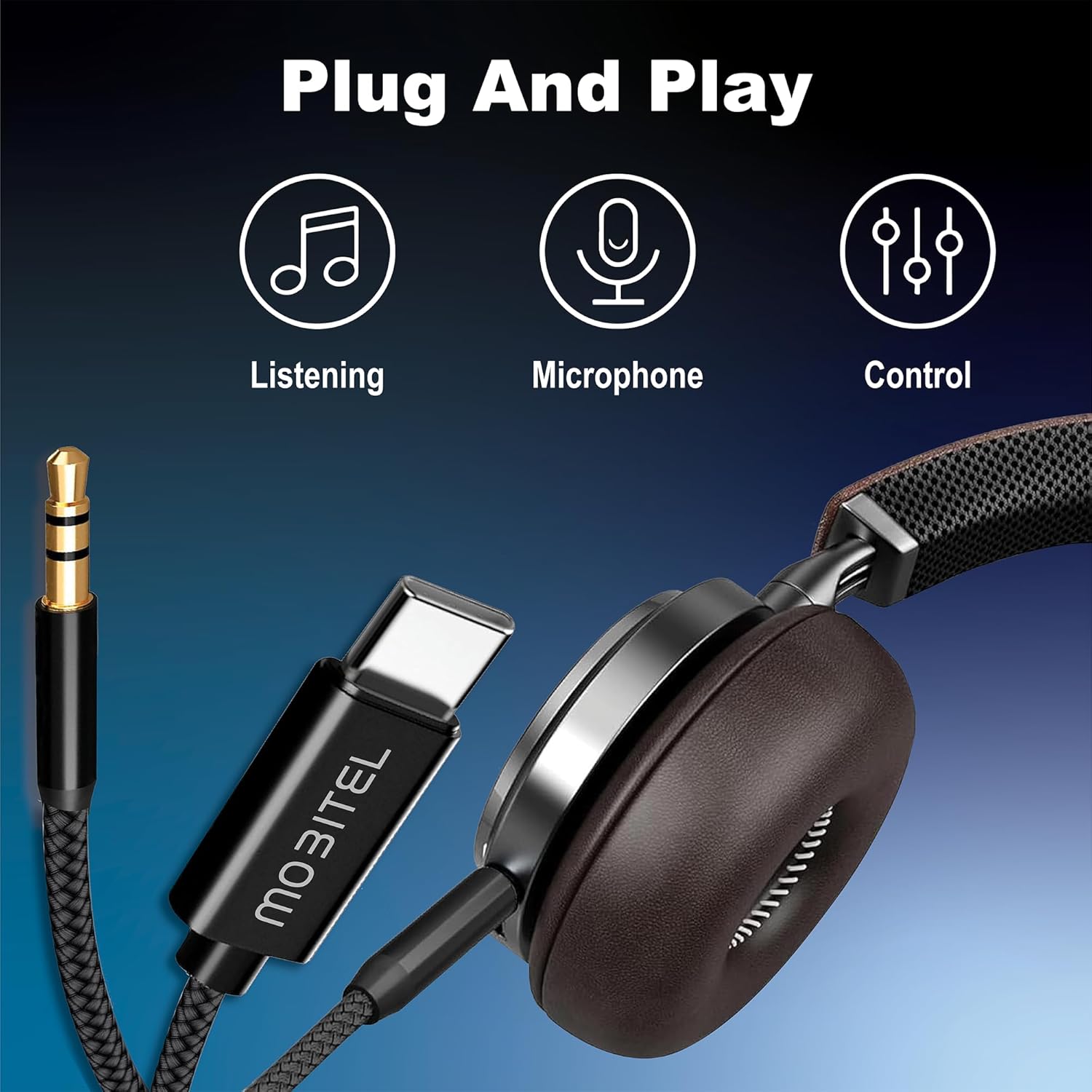 USB-C to 3.5mm Audio Cable 1M Car Stereo iPhone Samsung iPad MacBook