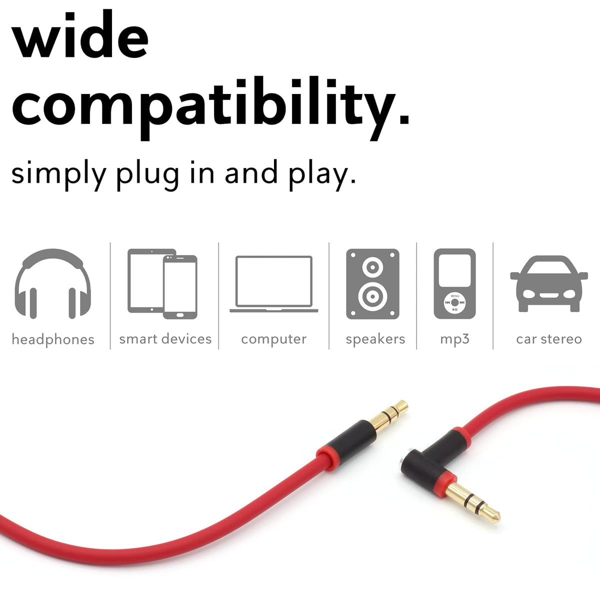 SPARKED Beats Aux Cable 3.5mm Headphone Wire for Studio Solo Pro