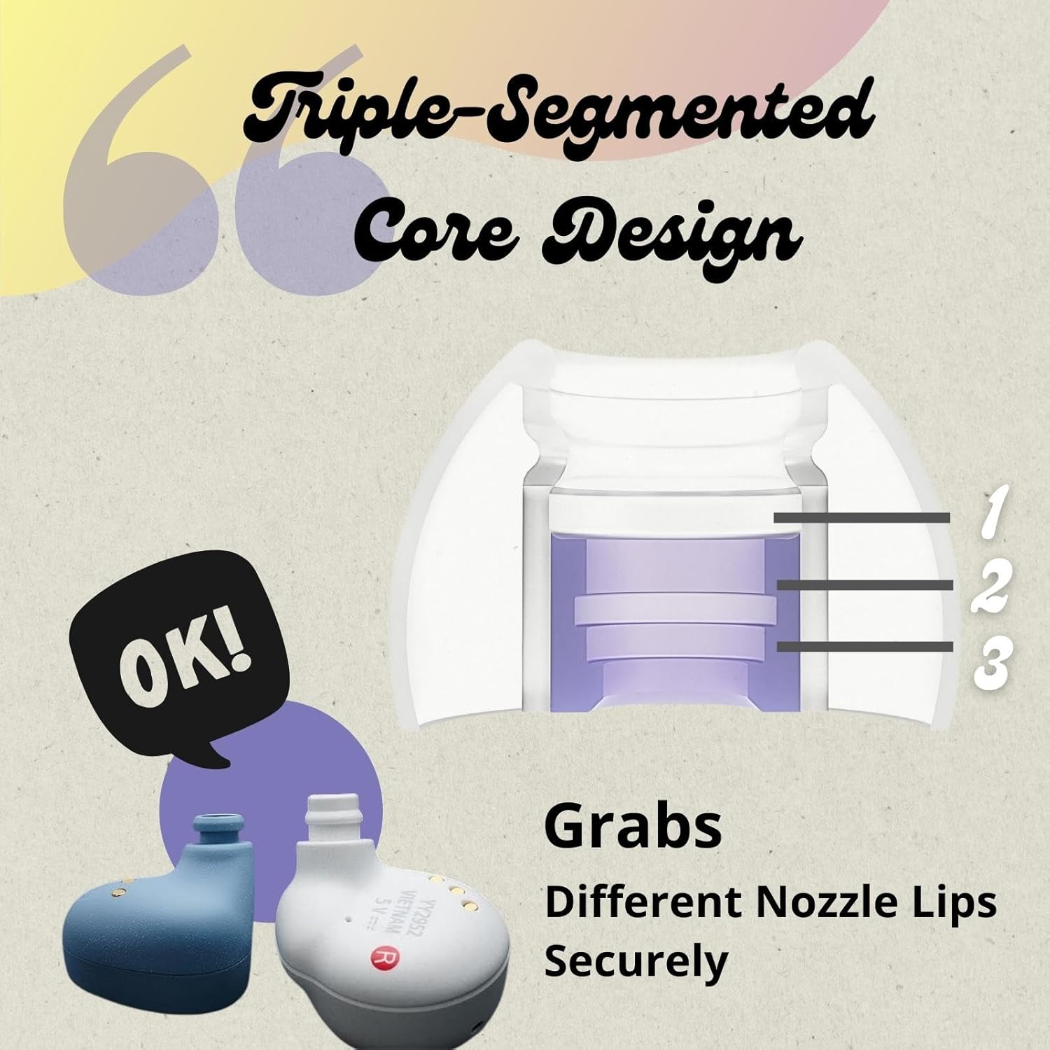 SpinFit Omni Silicone Eartips for TWS Earbuds & IEMs, M (1 Pair)