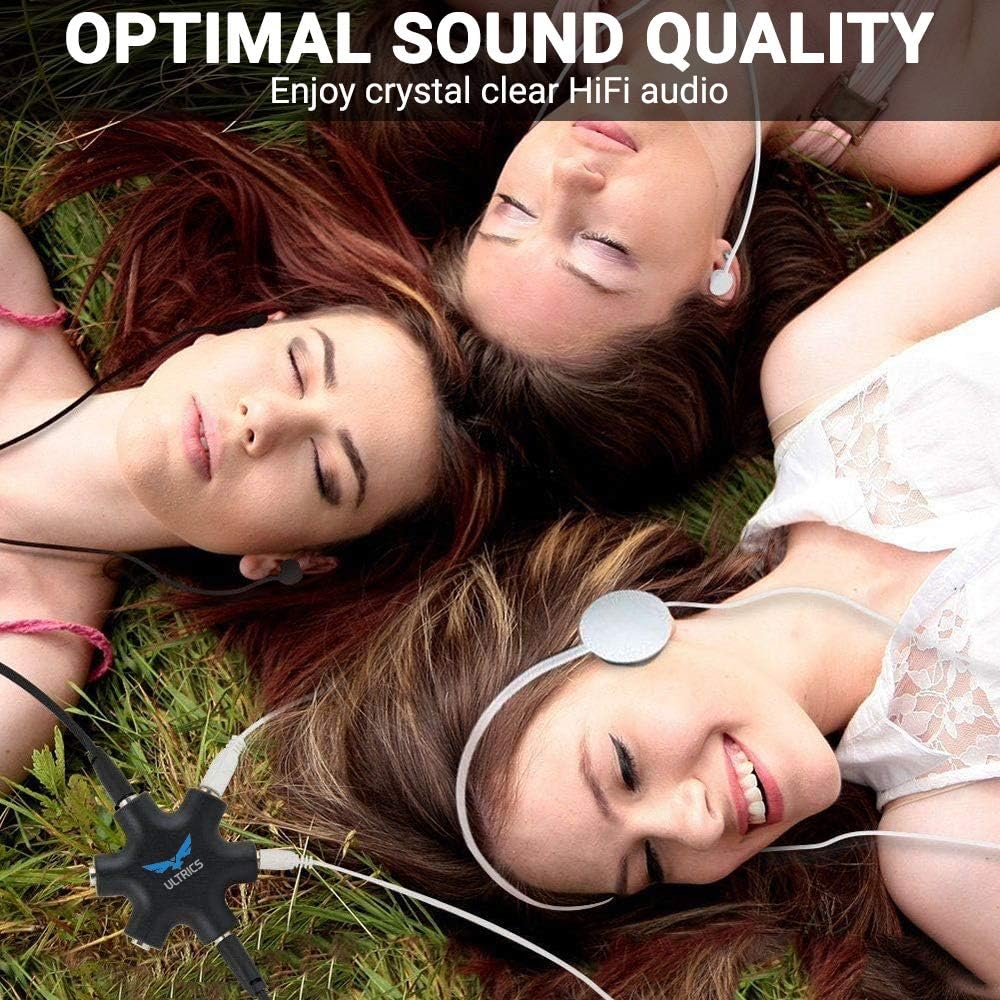 ULTRICS 5-Way Headphone Splitter, 3.5mm Audio Sharing Adapter