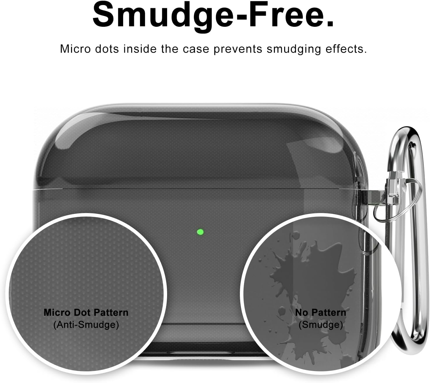 Svanove AirPods 4 Clear Case with Keychain, Transparent Cute Cover Black