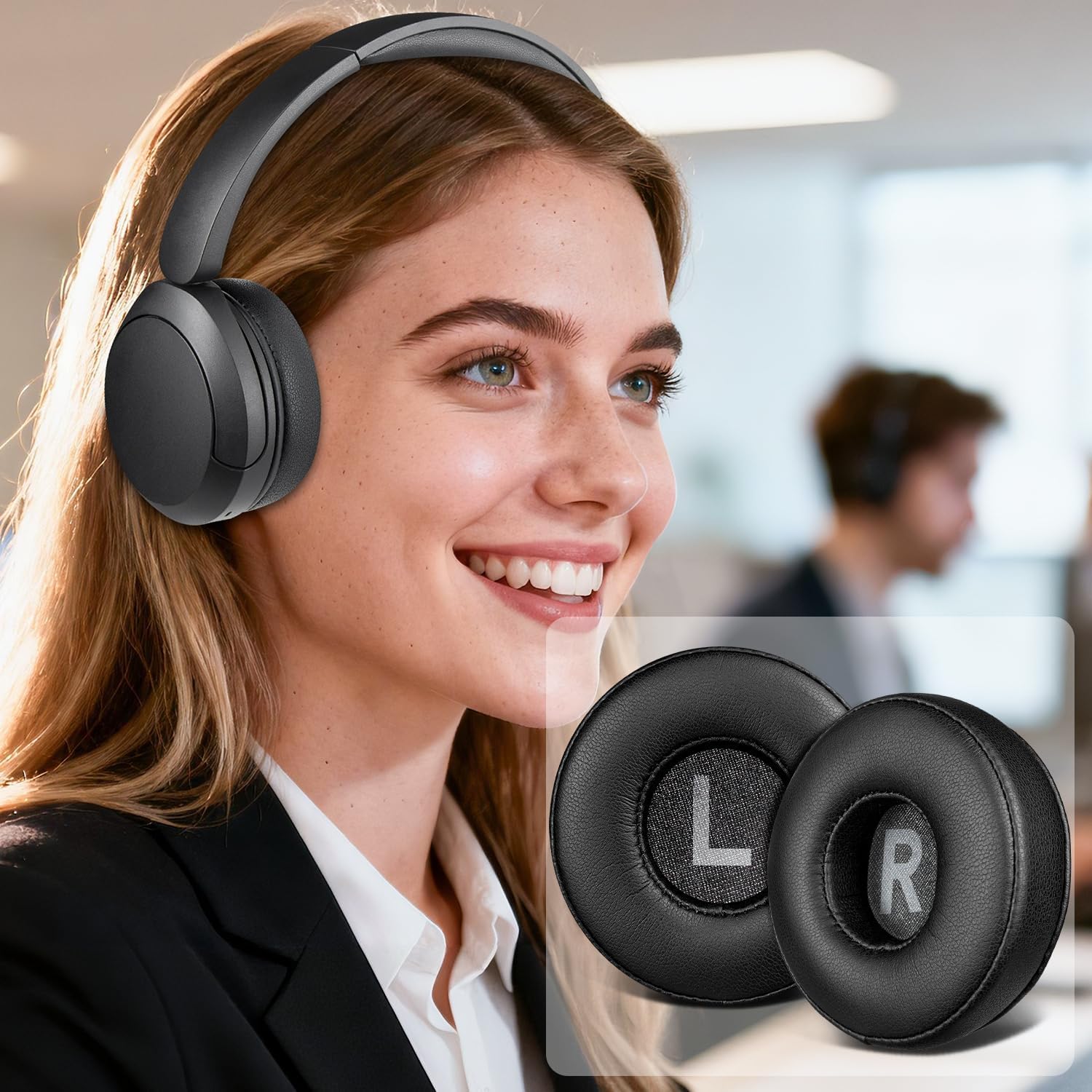 Sony WH-CH510/CH520 Replacement Ear Pads Black for MDR-ZX110
