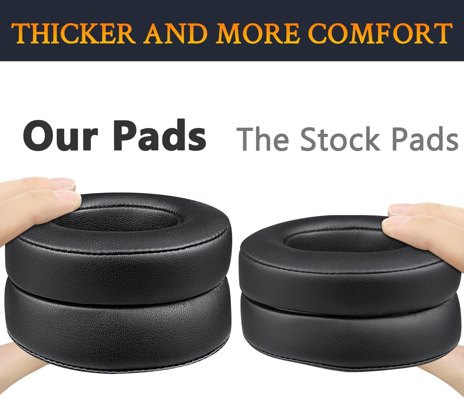 SoloWIT Earpads for Beats Studio 2/3 Memory Foam Protein Leather Black