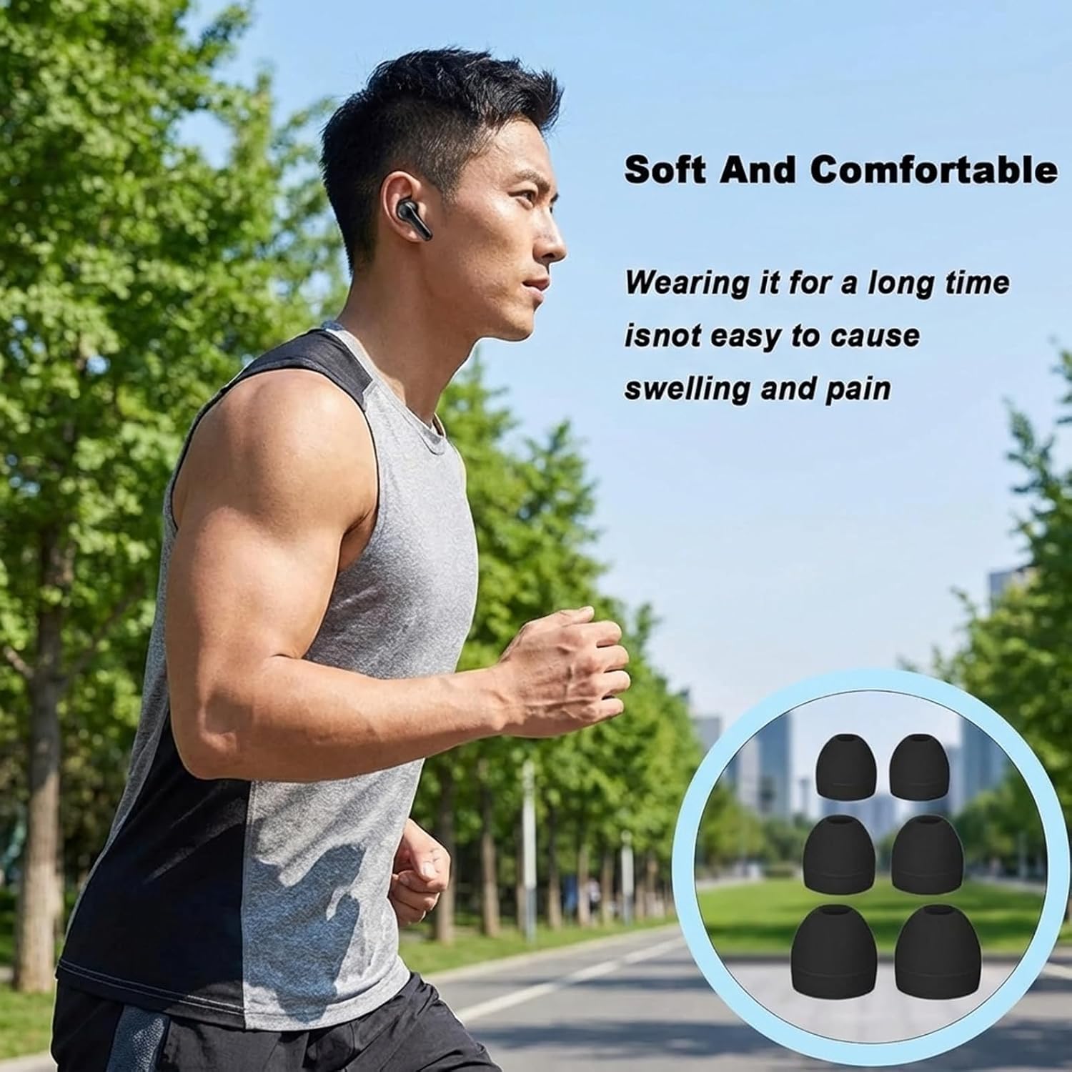 9 Pairs Silicone Replacement Earbud Tips S/M/L for In-Ear Headphones