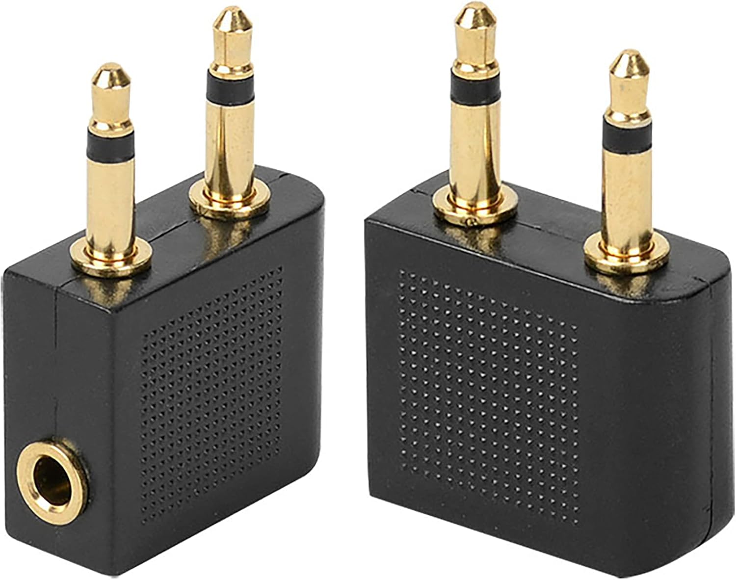 IRYNA 3 Pack Airline Headphone Adapter Gold Plated 3.5mm Stereo Jack