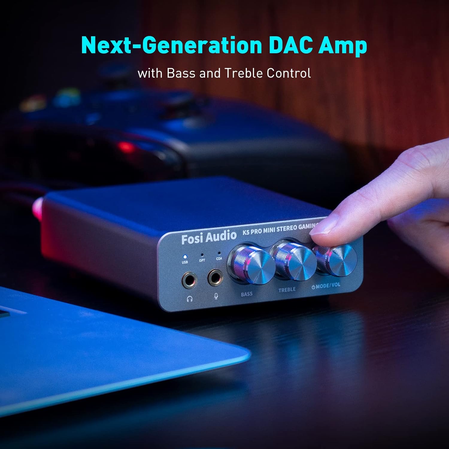 Fosi Audio K5 Pro DAC Amp Headphone Amplifier USB-C Optical