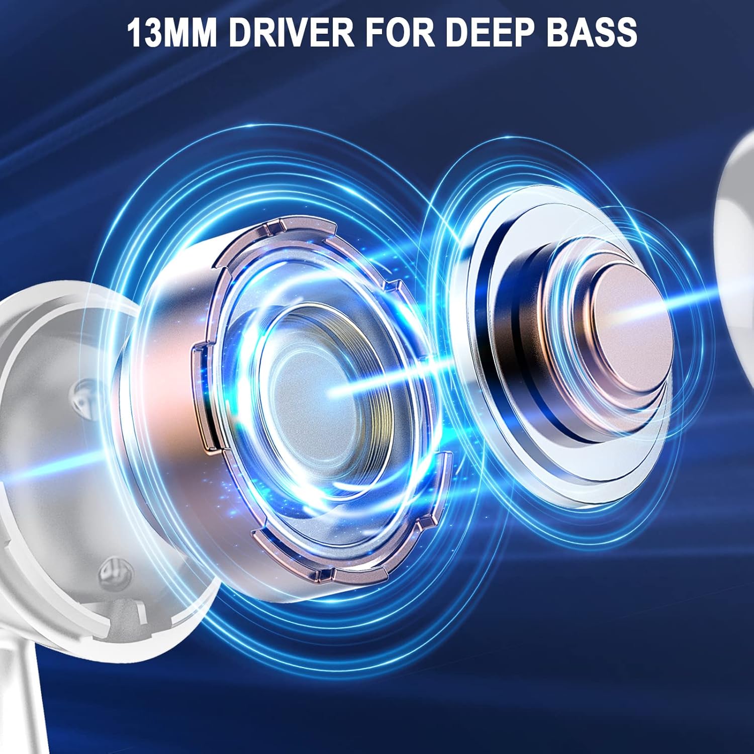 Wireless Bluetooth 5.4 Earbuds with ENC Noise Cancelling Mic, 40H Playtime, HiFi Stereo, Deep Bass, IP7 Waterproof, Fast USB-C Charge
