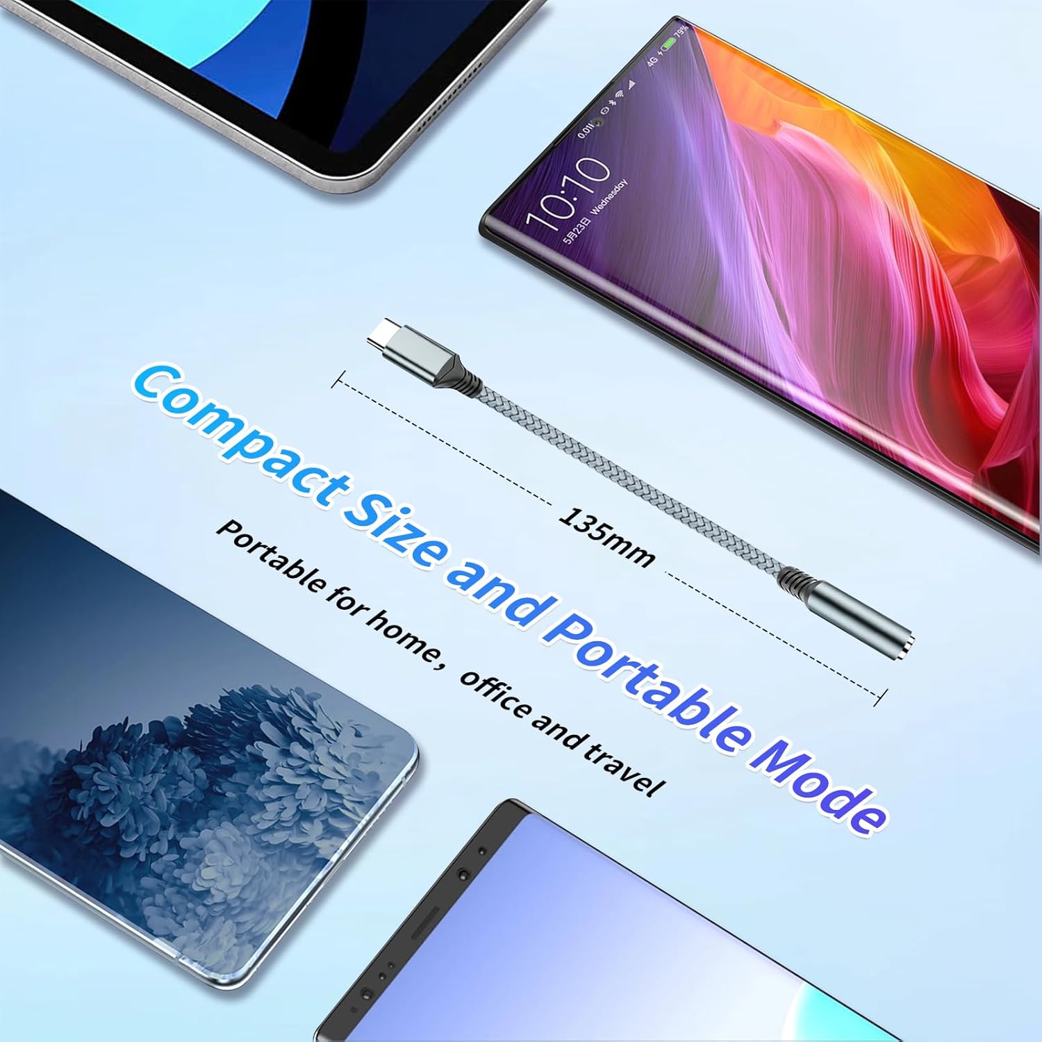 USB-C to 3.5mm Headphone Adapter DAC Hi-Fi Audio Converter 2PCS