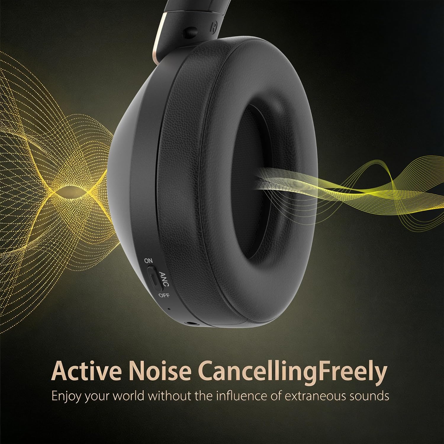 Noise Cancelling Over Ear Headphones Wireless 100H Playtime Fast Charge