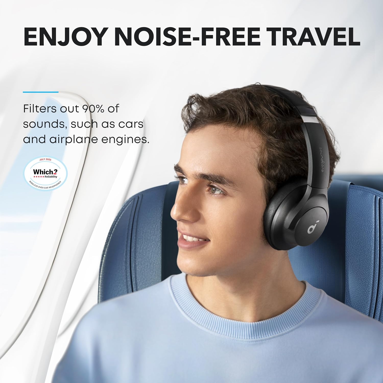 Soundcore Anker Q20i ANC Bluetooth Headphones, Hi-Res Audio, Deep Bass, 40H Playtime, Black