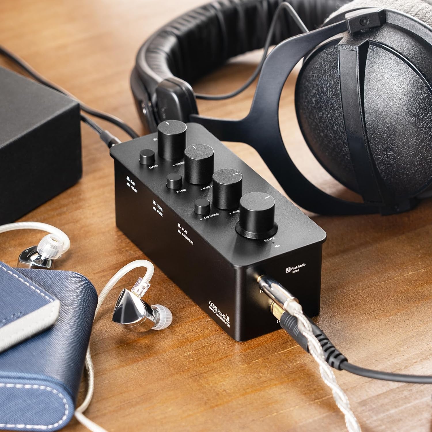 Fosi Audio SK01 Portable Class A Headphone Amp EQ Bass Treble Control
