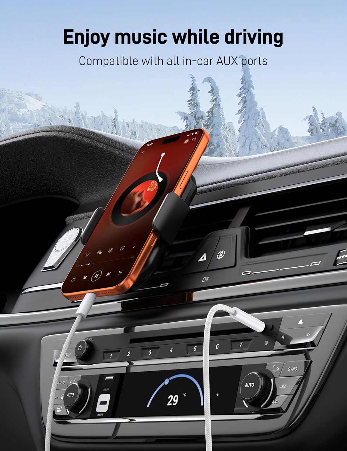 USB-C to 3.5mm AUX Audio Cable 1M Car Stereo Cord for iPhone 17 16 15 Galaxy S25 S24 S23 Pixel Headphone Adapter
