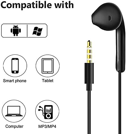 2 Pack Wired Earphones In-Ear Headphones with Mic, Noise Isolating Earbuds for Phone, Samsung, Laptop