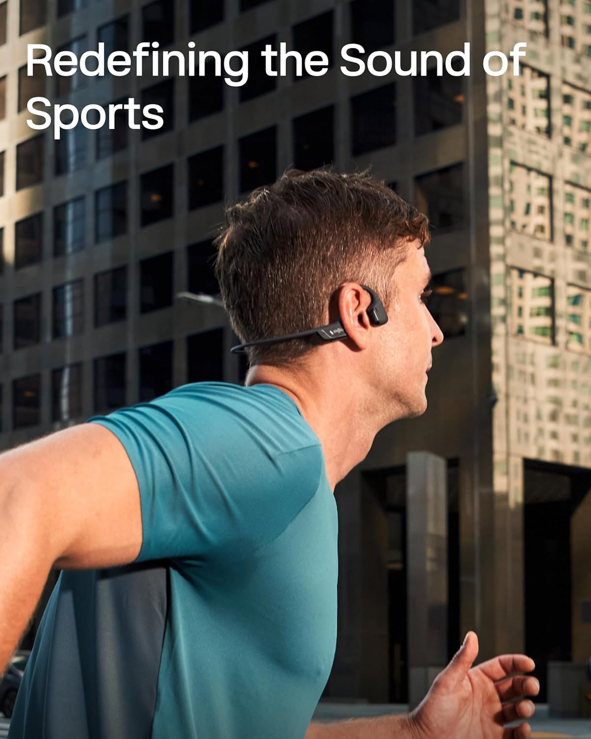 Bone Conduction Sports Headphones, Open-Ear, 12H Playtime, IP55 Black