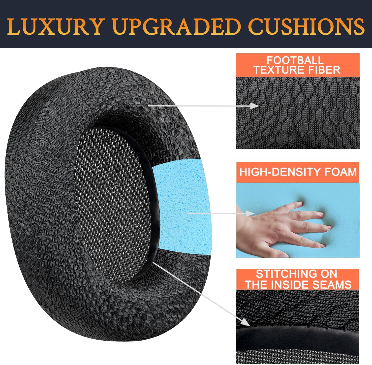 SOULWIT Mesh Earpads for SteelSeries Arctis 7/9/Pro/5/3/1 Black