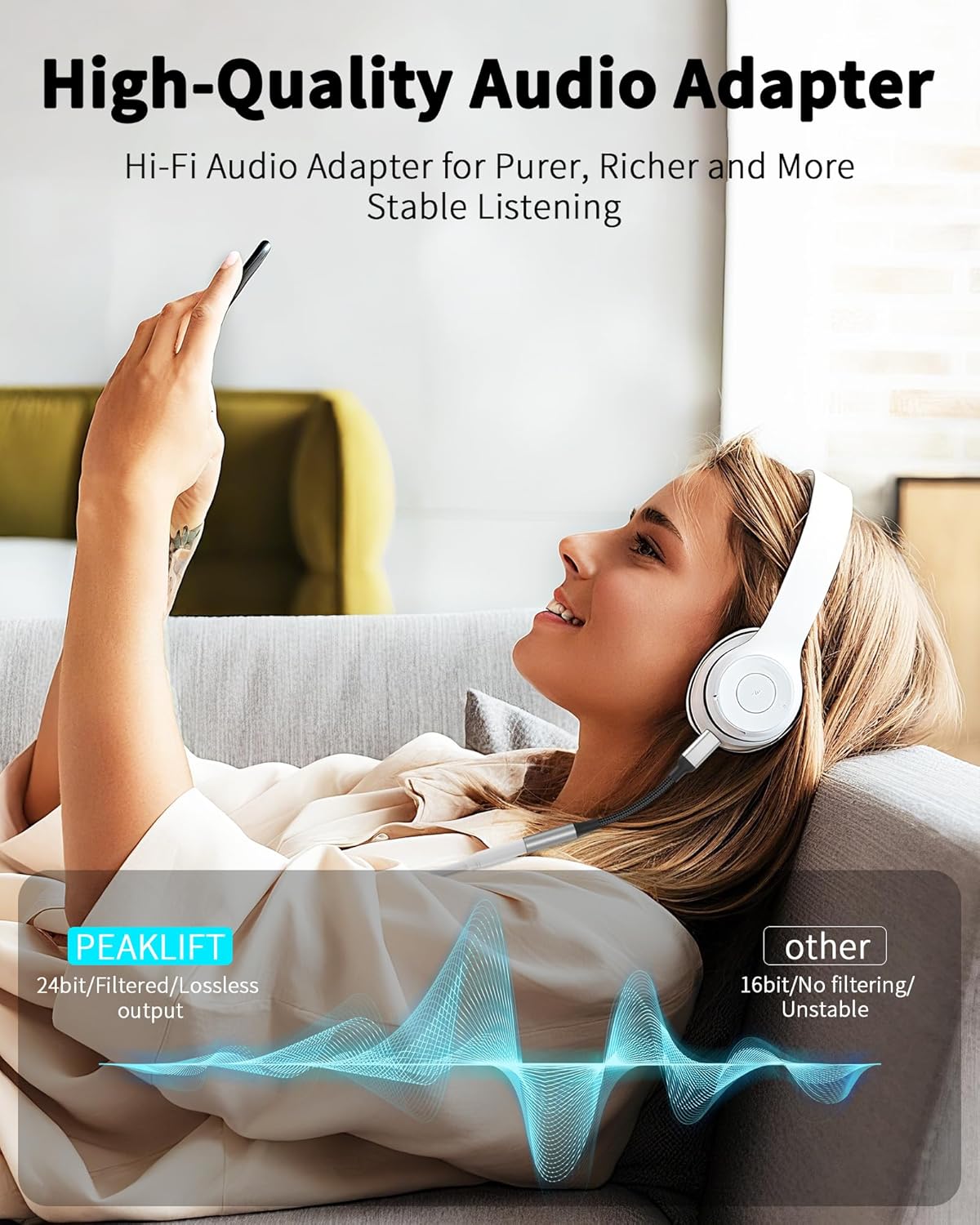 2 Pack USB-C to 3.5mm Adapter with DAC Hi-Fi Stereo Audio Cable