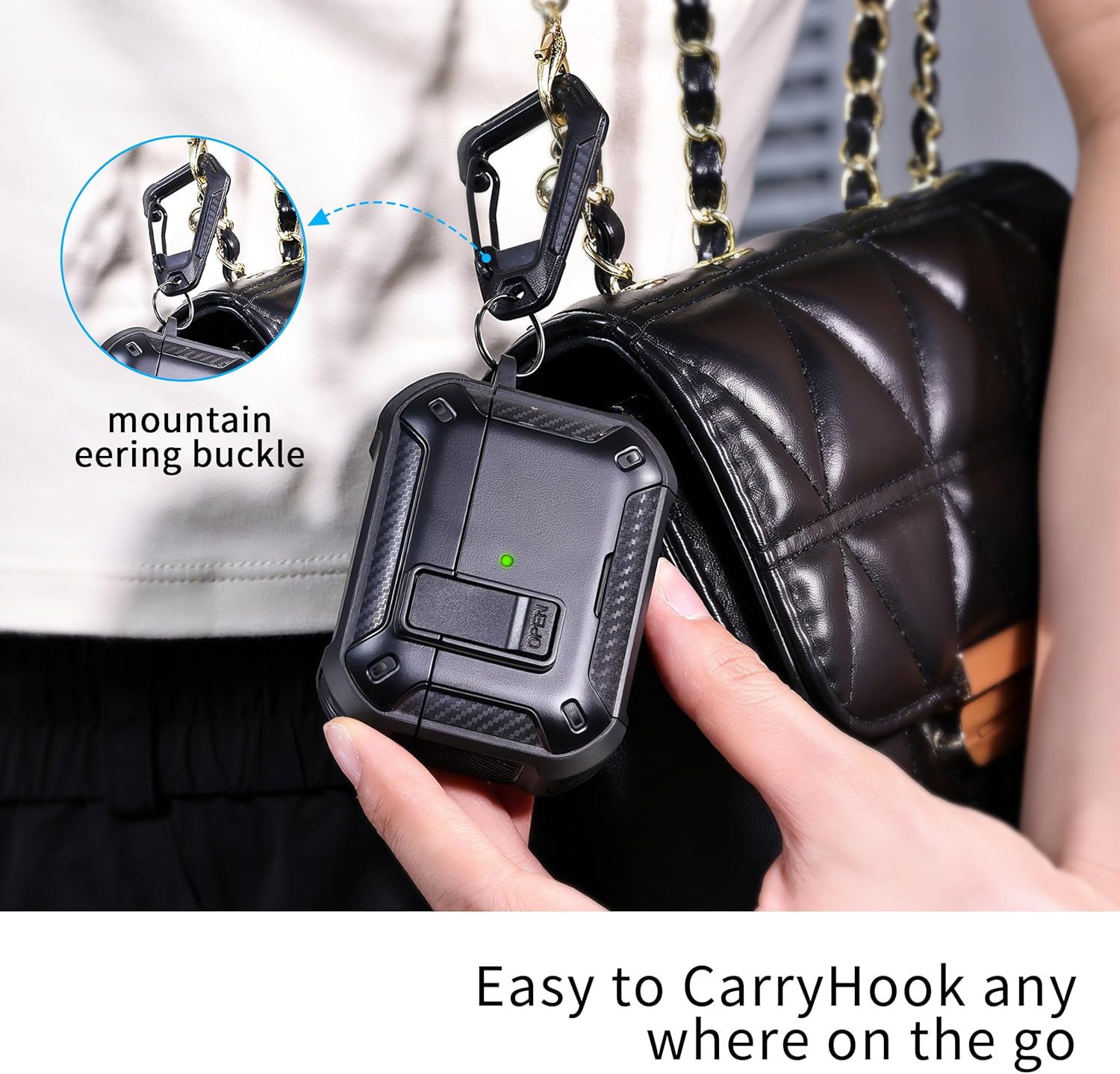 AirPods Pro 2/1 Case with Phone Holder Magnetic Suction Cover Black